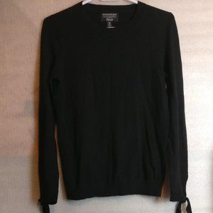 Cashmere blend Merino Wool 45% Cashmere 10% Italian fabric Black Knit Sweater